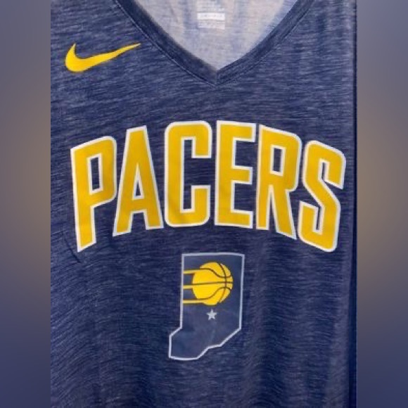 Indiana Pacers V-neck Driffit Graphic T-shirt Size Large NBA Indianapolis Nike - Picture 2 of 5